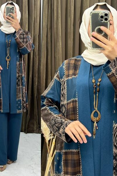 3283 Fulden 3 Lü Takım İndigo İndigo