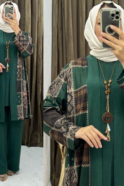 3283 Fulden 3 Lü Takım Zümrüt Zümrüt