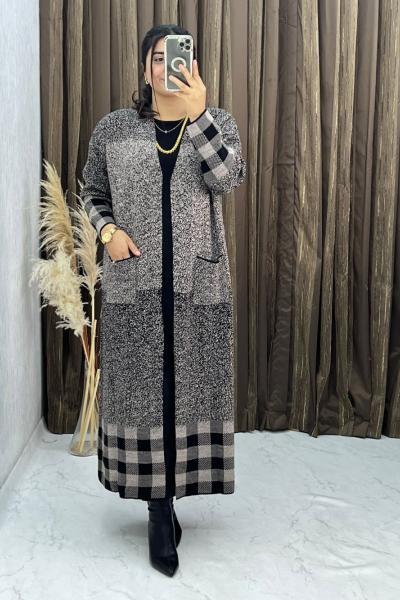 3286 Dilemnaz Hırka Gri Gri