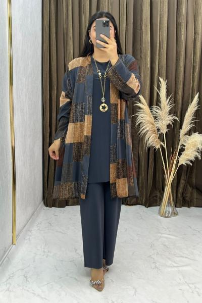 3297 Halime 3 Lü Takım Antrasit Antrasit