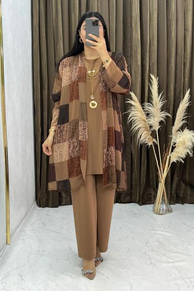 3297 Halime 3 Lü Takım Hardal Hardal Sarısı