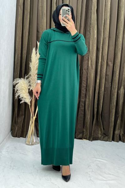3308  Viyola Elbise Zümrüt Zümrüt