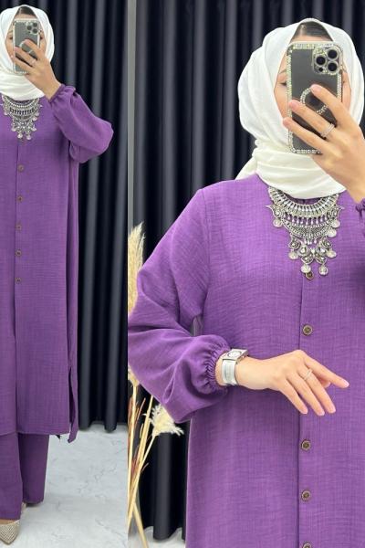 3329 Gülümser Takım Mor Mor