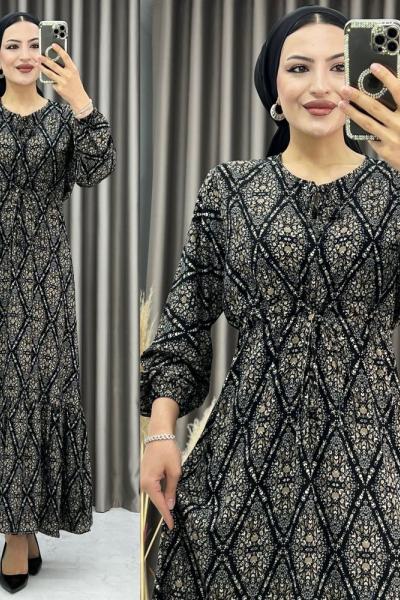 3360 Çağla Elbise Siyah