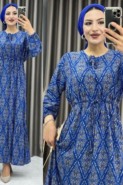 3360 Çağla Elbise Mavi Mavi