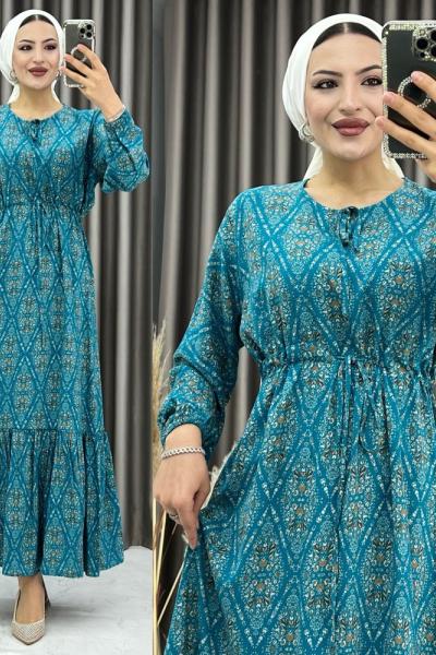 3360 Çağla Elbise Mint Yeşili Mint Yeşili