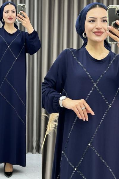 3368 Aruz Elbise Lacivert Lacivert