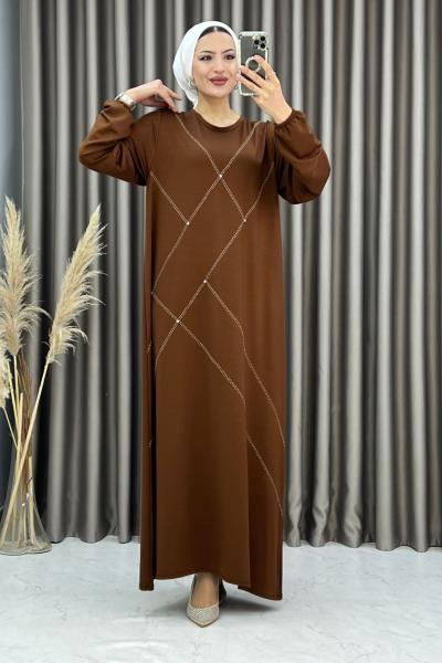 3368 Aruz Elbise  Taba