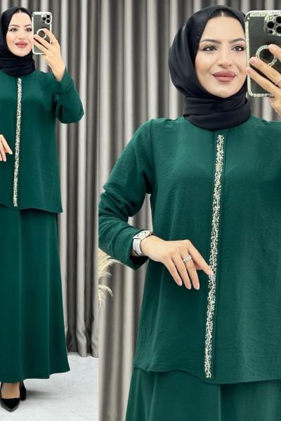 3371 Sedef Etekli Takım Zümrüt Zümrüt