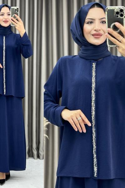 3371 Sedef Etekli Takım Lacivert Lacivert