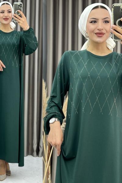 3372 Divan Elbise Zümrüt Zümrüt