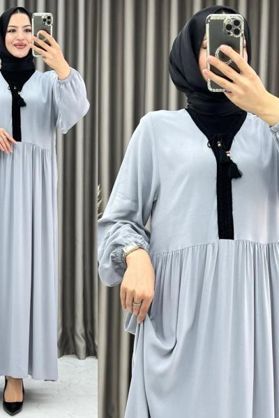 3373 Melek Elbise Gri Gri