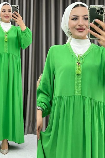 3373 Melek Elbise Yeşil Yeşil