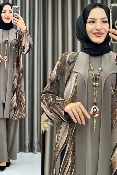 3376 Nazlı 3 lü Takım Taş  Taş Rengi