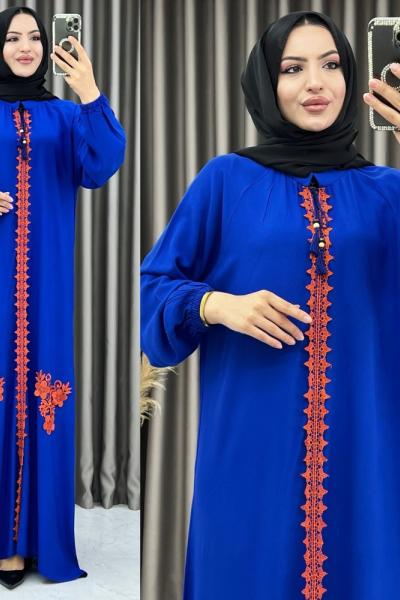 3380 Tuanna Elbise Saks Saks Mavisi