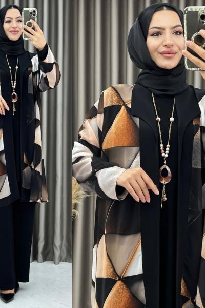 3381 Şermin 3lü Takım  Siyah