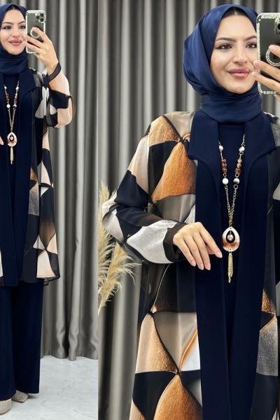 3381 Şermin 3lü Takım Lacivert  Lacivert