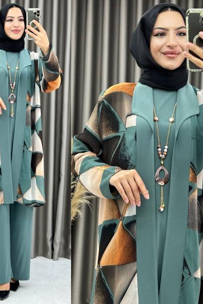 3381 Şermin 3lü Takım Mint Yeşili Mint Yeşili