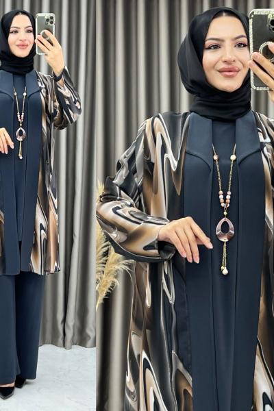 3382 Alşin 3 lü takım gri Gri