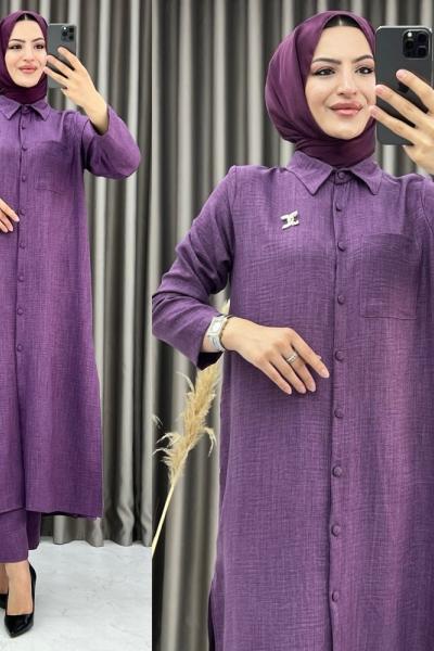 3383 Yağmur Tarz Takım Lila Lila