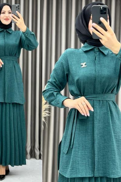 3393 Fidelya Etekli Takım Zümrüt Zümrüt