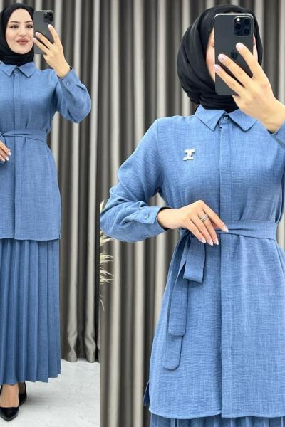 3393 Fidelya Etekli Takım Mavi Mavi