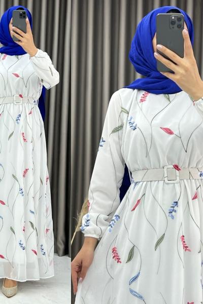 3396  Bulut Elbise Beyaz Beyaz