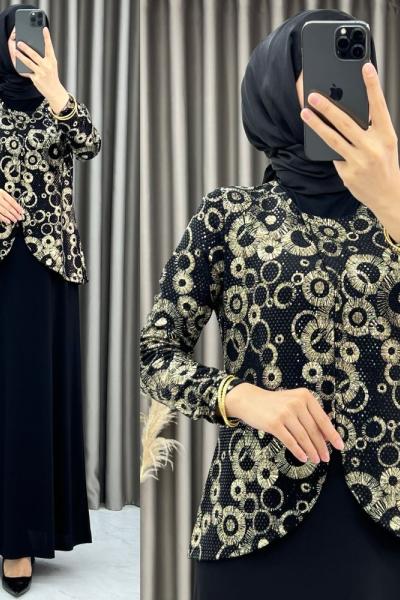 3408 Merve Elbise Altın Altın Sarısı