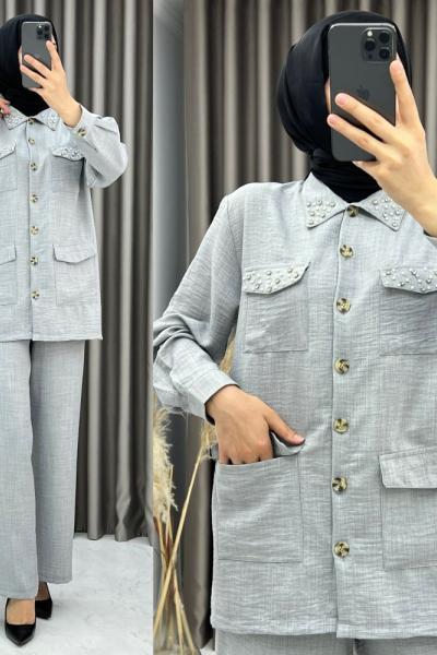 3446 Valin Takım Gri Gri