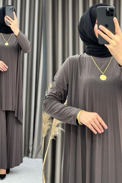 3452 Liva Piliseli Takım Koyu vizon Koyu Vizon