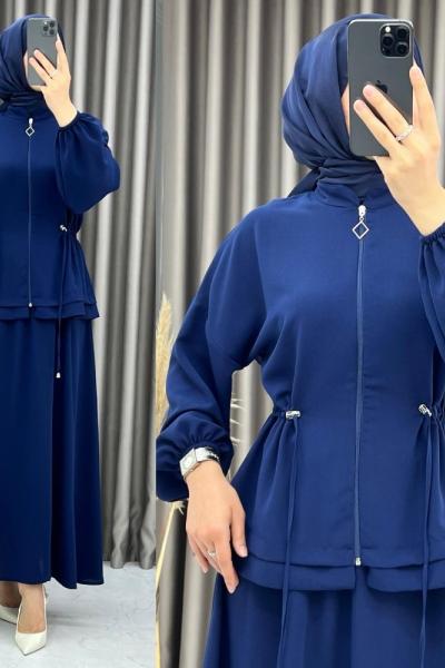 3467 Güneş Etekli Takım Lacivert Lacivert