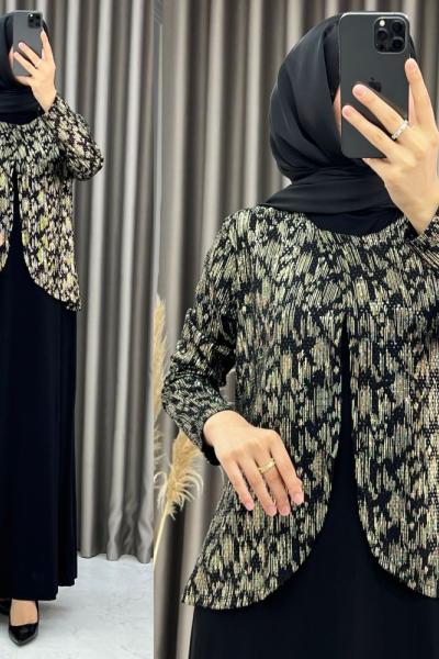 3470 Yasmin Elbise Yaldız  Yaldız