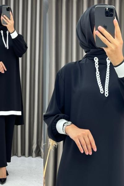 3501 Senem Takım Siyah Siyah