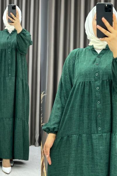 3505 Saniye Elbise Zümrüt Zümrüt