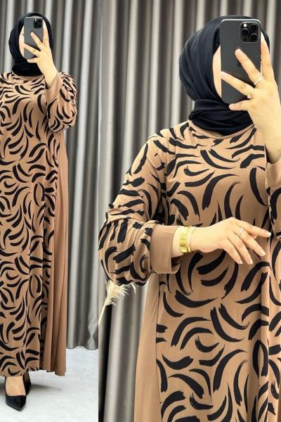 3507 Asya Elbise Camel Camel