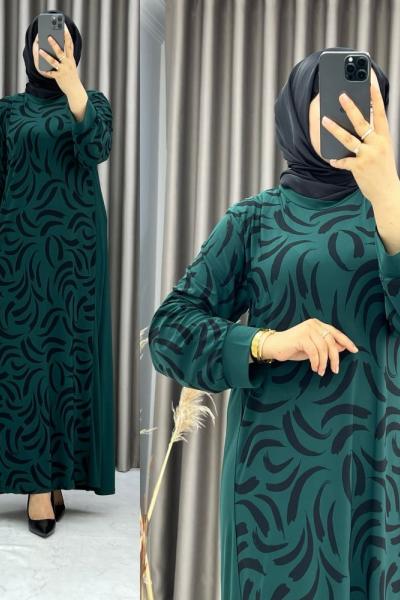 3507 Asya Elbise Zümrüt Zümrüt