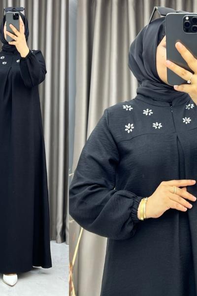 3510 Medy A Pile Elbise Siyah Siyah