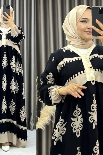 3544 Ramak Elbise Siyah Siyah