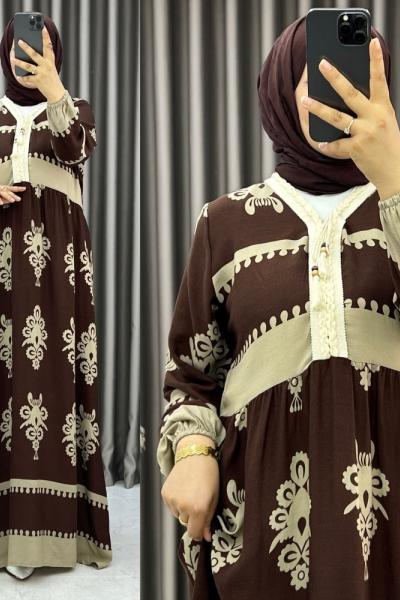 3544 Ramak Elbise Kahverengi Kahverengi