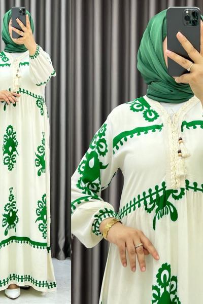 3544 Ramak Elbise Yeşil Yeşil