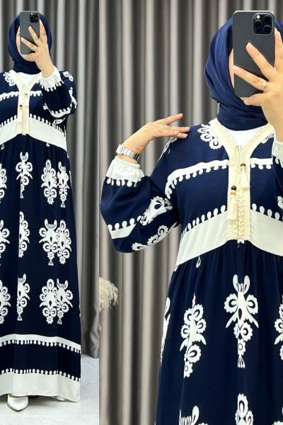 3544 Ramak Elbise Lacivert Lacivert