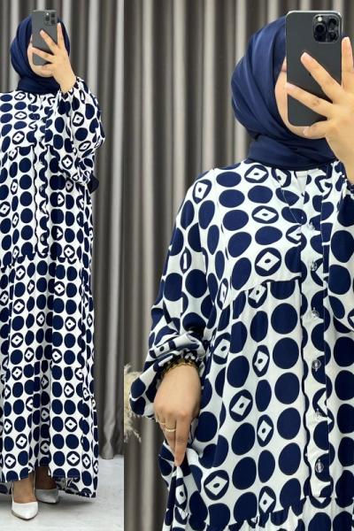 3546 Nalan Elbise Lacivert Lacivert