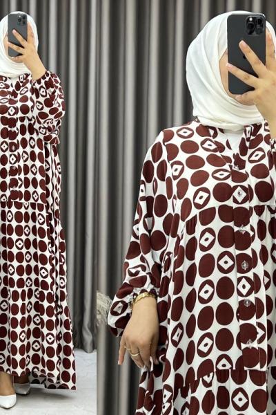 3546 Nalan Elbise Kahverengi Kahverengi