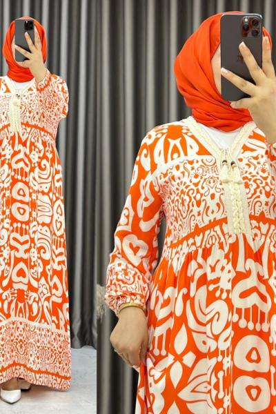 3547 Mira Elbise Turuncu Turuncu