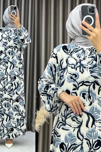 3548 Zarife Elbise Gri Gri