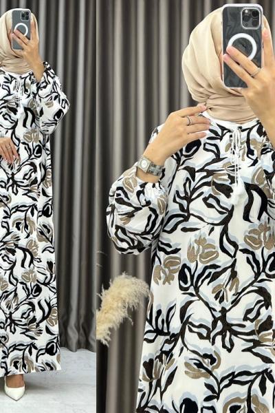 3548 Zarife Elbise Sütlü Kahve Sütlü Kahve