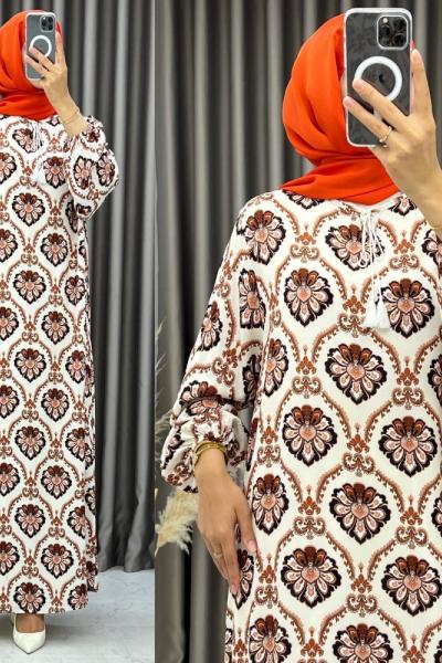 3552 Lale Elbise Kiremit Kiremit