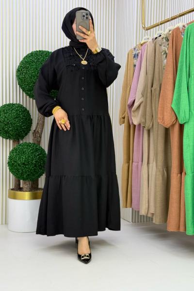 3745 Meri Elbise Siyah