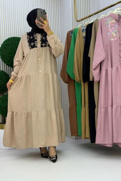 3745 Meri Elbise Taş Rengi