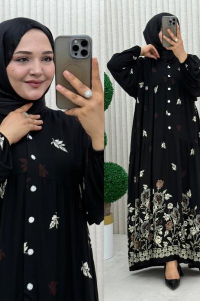 3973 Türkan Elbise  Siyah